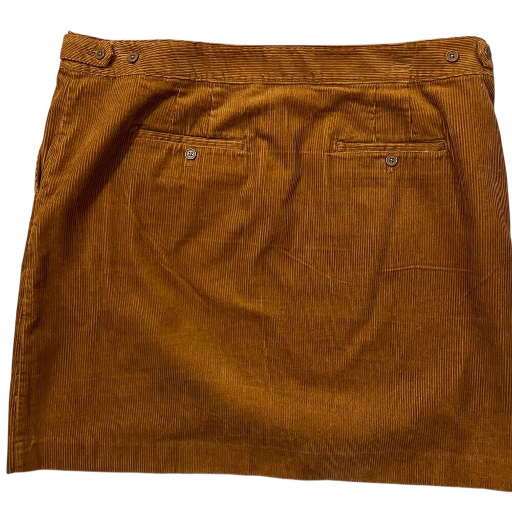 Talbots Corduroy A Line Skirt Size 18 Camel Brown Knee Length Preppy Pocket - Picture 4 of 10